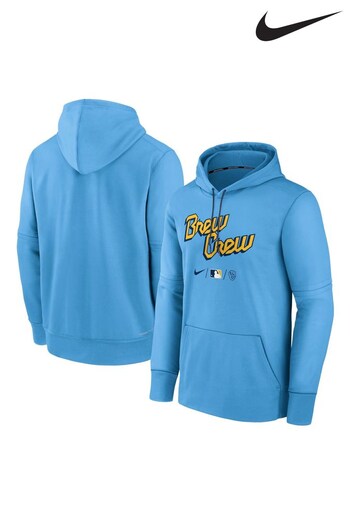 Nike Blue Fanatics Milwaukee Brewers price Nike City Connect Therma Hoodie (D93023) | £70