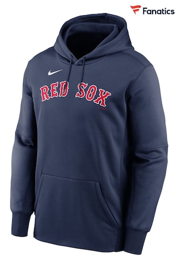 Nike Retro Blue Fanatics Boston Red Sox Nike Retro Wordmark Therma Performance Pullover Hoodie (D93024) | £65