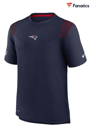 Nike sweats Blue NFL Fanatics New England Patriots Sideline Coaches T-Shirt (D93041) | £45