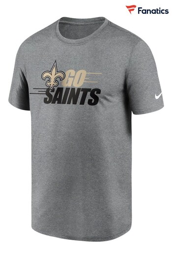 Nike Grey NFL Fanatics New Orleans Saints Local Legend Motion T-Shirt (D93049) | £28