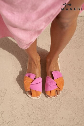 Manebi Orange/Pink Sunset Suede Venice Sandals (D93217) | £140