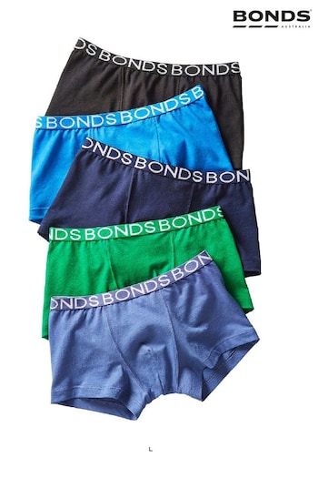 Bonds Boys Blue Multi Trunks 5 Pack (D93226) | £16
