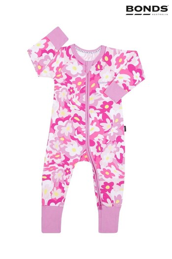 Bonds Pink Zip Sleepsuit (D93236) | £22