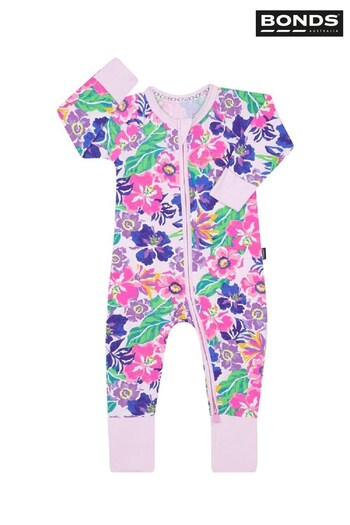 Bonds Pink Zip Sleepsuit (D93237) | £22