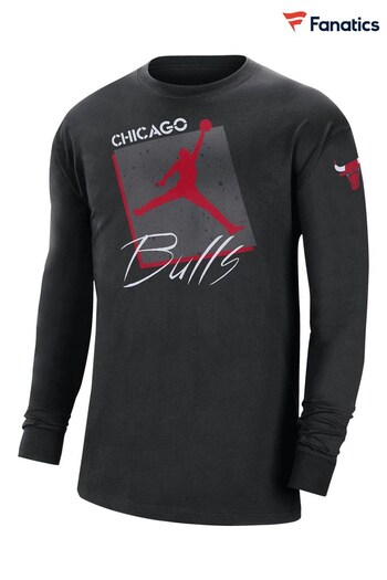 Nike Black Fanatics Chicago Bulls Jordan Courtside Long Sleeve T-Shirt (D93316) | £40