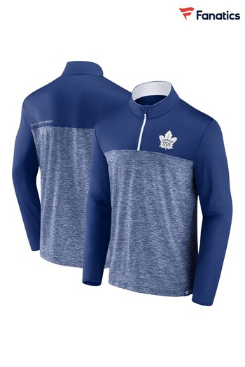 Toronto Maple Leafs Fantics Blue Branded Iconic Defender 1/4 Zip Hoodie (D93318) | £48