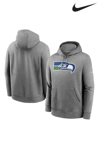 Nike Grey NFL Fanatics Seattle Seahawks Rewind Club Fleece Hoodie (D93323) | £60
