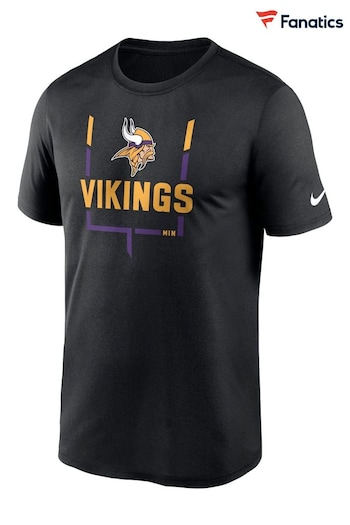 Nike Black NFL Fanatics Minnesota Vikings Legend Goal Post T-Shirt (D93324) | £32