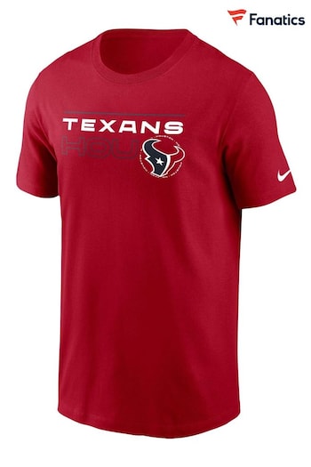 Nike Red NFL Fanatics Houston Texans Broadcast T-Shirt (D93380) | £25