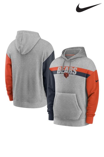 Nike Grey NFL Fanatics Chicago Bears Wordmark Long Sleeve Heritage Hoodie (D93385) | £60