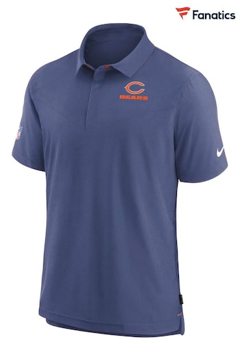 Nike Blue NFL Fanatics Chicago Bears Sideline Dri-FIT Coach Short Sleeve Polo Shirt (D93401) | £65