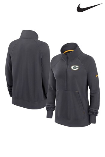 Nike Black Fanatics Womens Green Bay Packers Dri Fit Half Zip Sweat Top (D93424) | £65