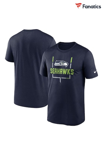 Nike Blue NFL Fanatics Seattle Seahawks Legend Goal Post T-Shirt (D93425) | £32