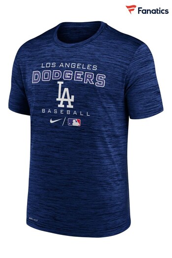 Nike Blue Fanatics Los Angeles Dodgers work Nike Legend Practice Velocity T-Shirt (D93437) | £30