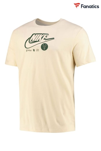 Nike throne Yellow Fanatics Milwaukee Bucks Nike throne Essential Logo T-Shirt (D93487) | £28