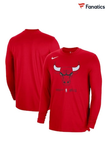 Nike Futura Red Fanatics  Chicago Bulls Nike Futura Long Sleeve Pregame Shooter T-Shirt (D93489) | £55