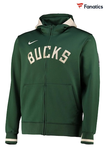 Nike Green Fanatics Milwaukee Bucks Nike Thermaflex Full Zip Hoodie (D93490) | £120