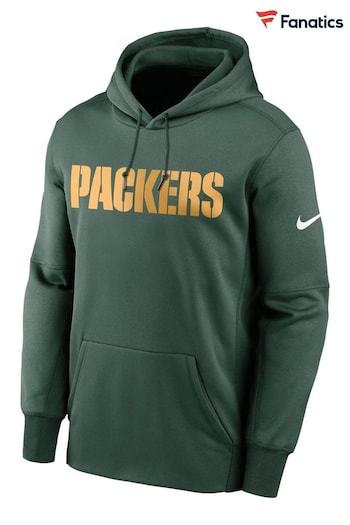 Nike Green NFL Fanatics Green Bay Packers Prime Wordmark Therma Pullover Hoodie (D93544) | £65