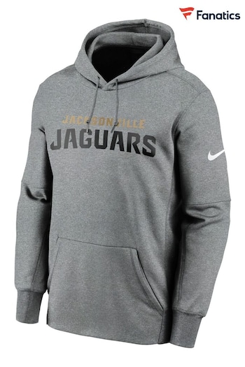 Nike Grey NFL Fanatics Jacksonville Jaguars Prime Wordmark Therma Pullover Hoodie (D93546) | £65