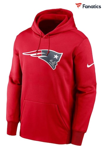 Nike Red NFL Fanatics New England Patriots Prime Logo Therma Pullover Hoodie (D93551) | £65