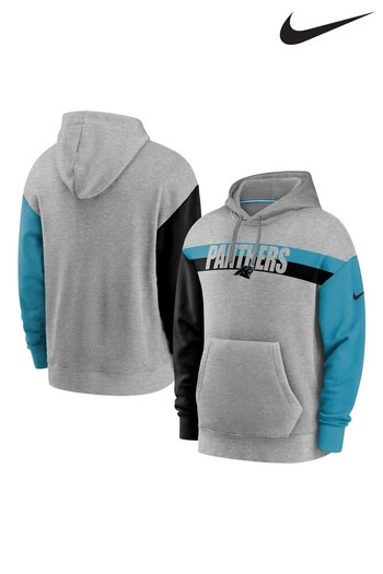 Nike Grey Fanatics Carolina Panthers Nike Wordmark Long Sleeve Heritage Hoodie (D93554) | £60