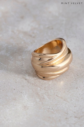 Mint Velvet Gold Tone Chunky Curved Ring (D93654) | £29