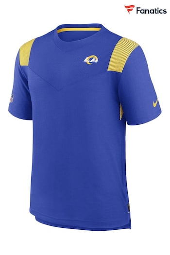 Nike Blue NFL Fanatics Los Angeles Rams Sideline Dri-FIT Player Short Sleeve Top (D93754) | £45