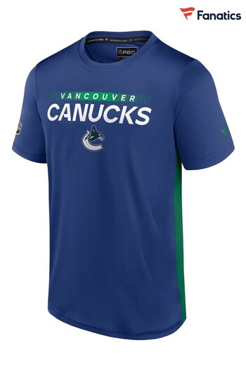 Vancouver Canucks Fanatics Blue Branded Authentic Pro Short Sleeve Tech T-Shirt (D93759) | £35