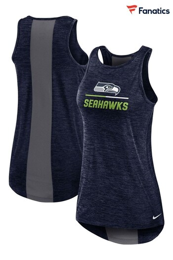 Nike Black NFL Fanatics Womens Seattle Seahawks High Neck Tank Top (D93764) | £32