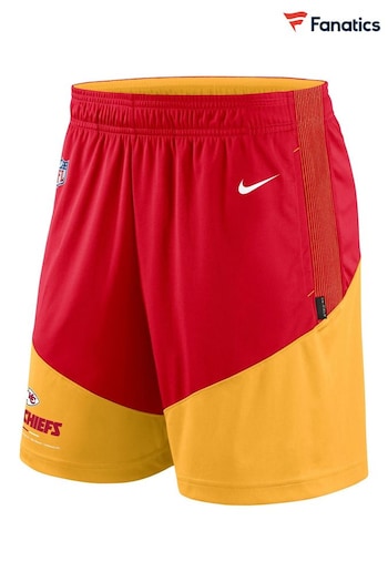 Nike Yellow NFL Fanatics Kansas City Chiefs On-field sideline Dri-Fit Knit Shorts (D93768) | £45