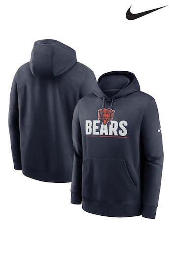 Nike Blue NFL Fanatics Chicago Bears Team Impact Club Fleece Hoodie (D93798) | £55