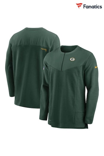 Nike Green NFL Fanatics Green Bay Packers Coaches Half Zip Jacket (D93804) | £70