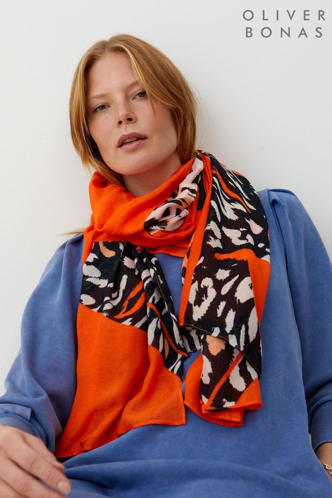 Orange scarves womens hotsell