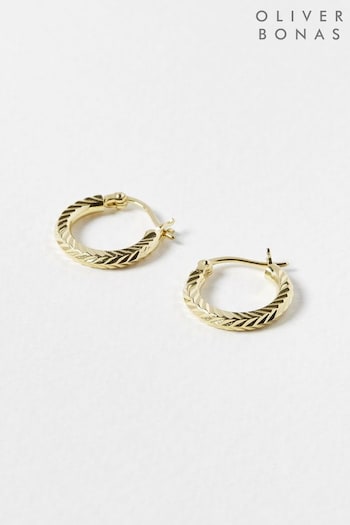 Oliver Bonas Gold Tone Terra Hoop Earrings (D94060) | £36
