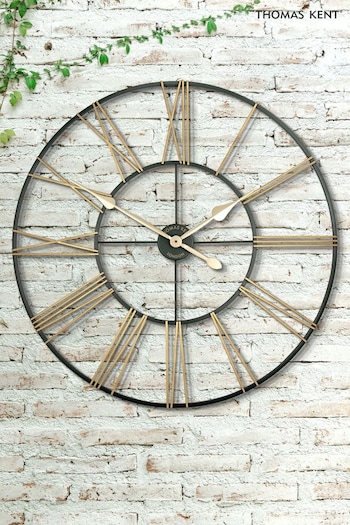 Thomas Kent face Green Summer House Green and Gold Oversized Skeleton Wall Clock (D94188) | £120