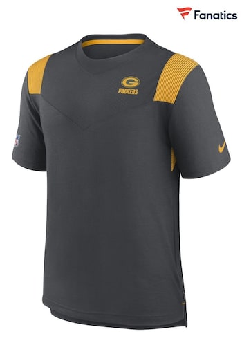 Nike Black NFL Fanatics Green Bay Packers Sideline  Nike Dri-FIT Player Short Sleeve Top (D94222) | £22