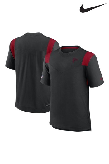 Nike Black NFL Fanatics Atlanta Falcons Sideline Nike Dri-FIT Player Short Sleeve Top (D94224) | £45