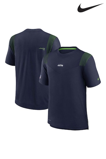Nike Blue Fanatics Seattle Seahawks Nike Sideline Coaches T-Shirt (D94253) | £45