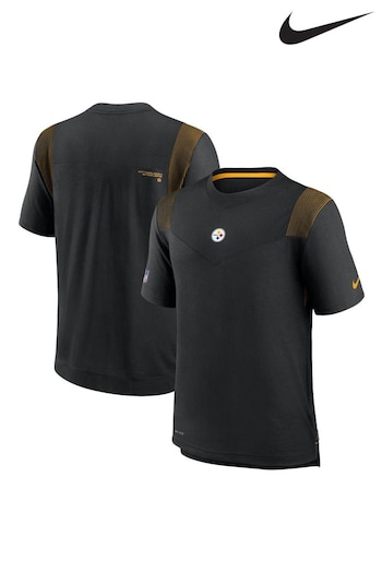 Nike Black NFL Fanatics Pittsburgh Steelers Nike Sideline Coaches T-Shirt (D94254) | £45