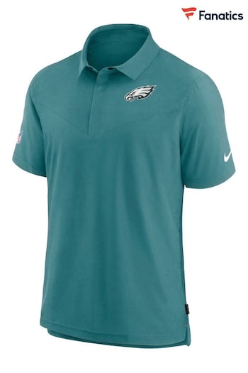 Nike Green NFL Fanatics Philadelphia Eagles Sideline Nike Dri FIT Coach Short Sleeve Polo Shirt (D94274) | £65