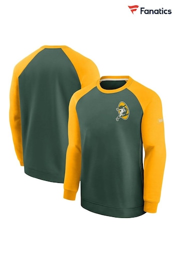 Nike Green NFL Fanatics Green Bay Packers Nike Dri Fit Raglan Crew Sweatshirt (D94286) | £50