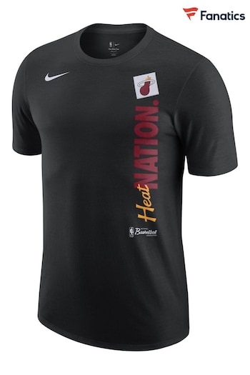 Nike Black Fanatics Miami Heat Nike Banner T-Shirt (D94304) | £28