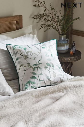 Sage Green Square Isla Floral Cushion (D94409) | £14