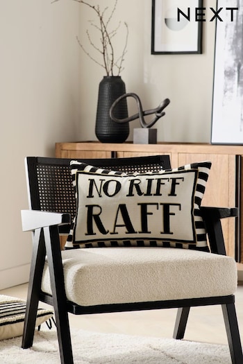 Black 40 x 59cm No Riff Raff Cushion (D94410) | £26