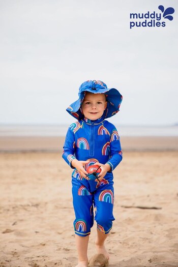 Muddy Puddles Blue Recycled UV Protective Sun Hat (D94413) | £20