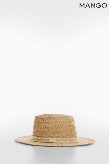Mango Cream Contrast Ribbon Hat (D94422) | £36