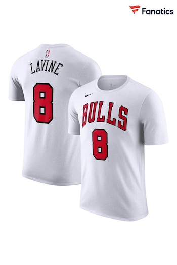 Nike White Fanatics Chicago Bulls Nike Name & Number Association Zach Lavine T-Shirt (D94475) | £33