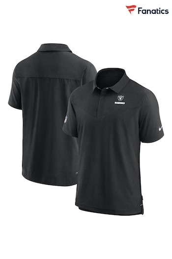 Nike Black NFL Fanatics Las Vegas Raiders Sideline Dri-FIT Coach Short Sleeves Polo (D94491) | £65