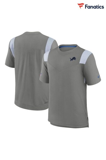 Nike Grey NFL Fanatics Detroit Lions Sideline Dri-FIT Player Short Sleeves Top (D94493) | £45