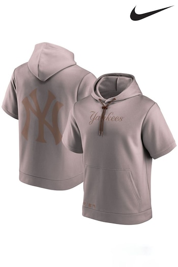 Nike Blush Pink Fanatics Blush Pink New York Yankees Downtime Short Sleeves Hoodie (D94513) | £55